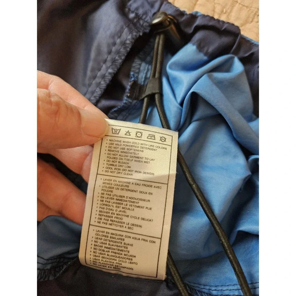 Nike Men's Blue Windbreaker Hoodie Jacket #56323 1/4 Zip Orange Logo, Size XL - Picture 11 of 11